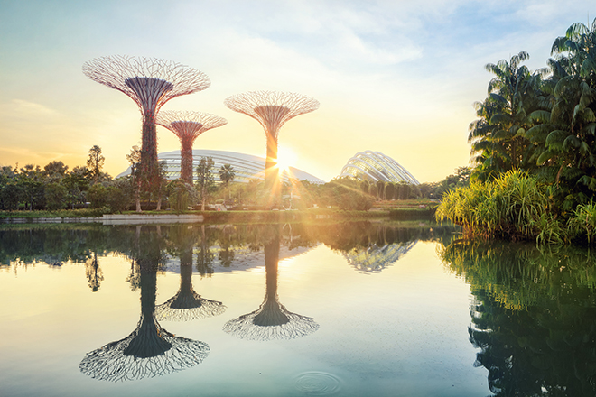 Singapore Gardens By The Bay at sunset