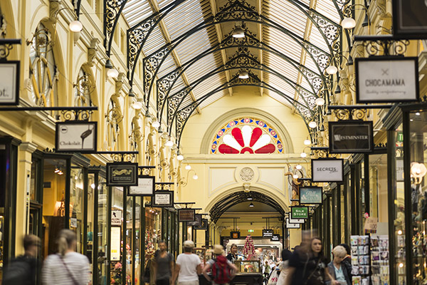 Natural light and vintage style welcome you in The Block Arcade Image credit: Visit Victoria