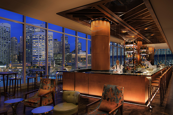 Incredible city skyline views from Champagne Bar at Sofitel Sydney Darling Harbour