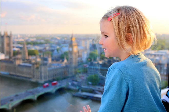 Bambina sul London Eye