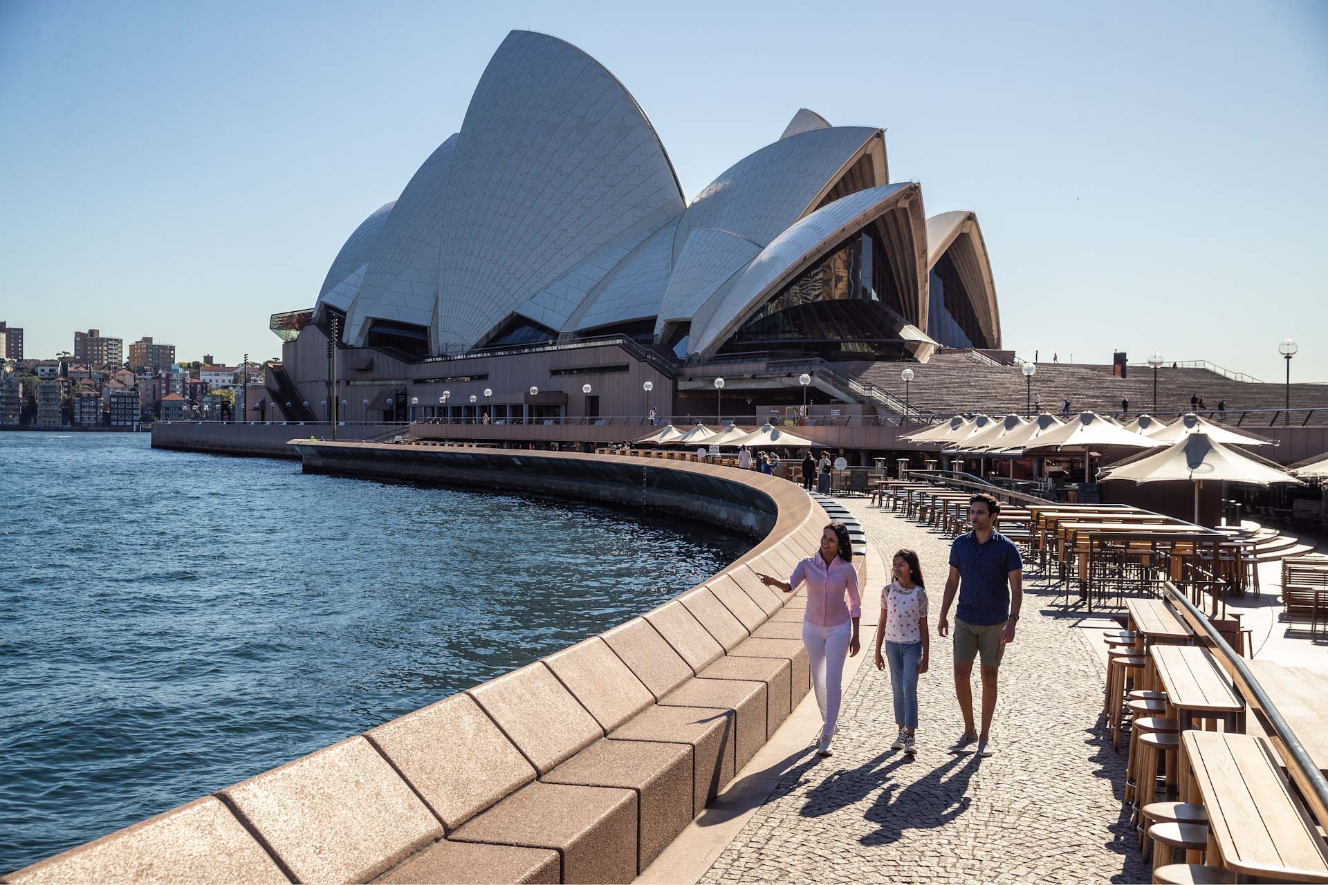 Family enjoying a visit to the Sydney Opera House