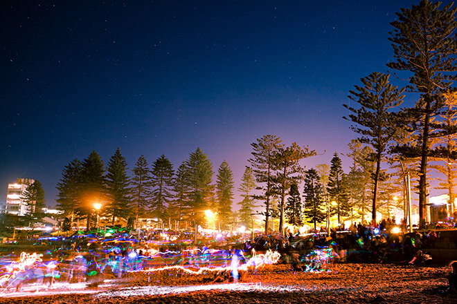 Manly Cove foreshore at NYE