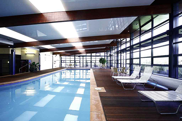 The pool area at Novotel Canberra is perfect for families 