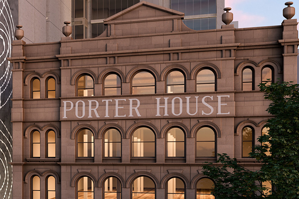 The grand exterior of the historic Porter House