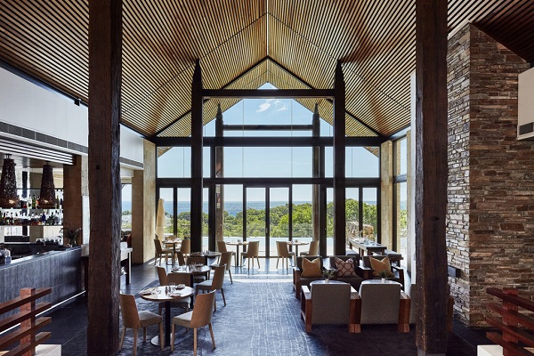 The Pullman Bunker Bay Resort Margaret River hotel bar, overlooking the ocean. Image credit: Tourism WA