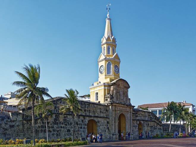 Torre de reloj en Cartagena Colombia