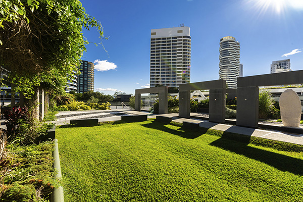 The Zen Garden at Peppers Broadbeach is perfect for relaxing in the sun
